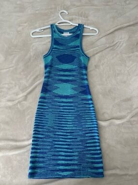 Princess Polly Blue & Teal Patterned Midi Tank Dress